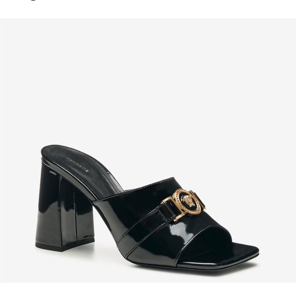 NIB Versace Medusa Black Patent Leather Sandal - Picture 3 of 15